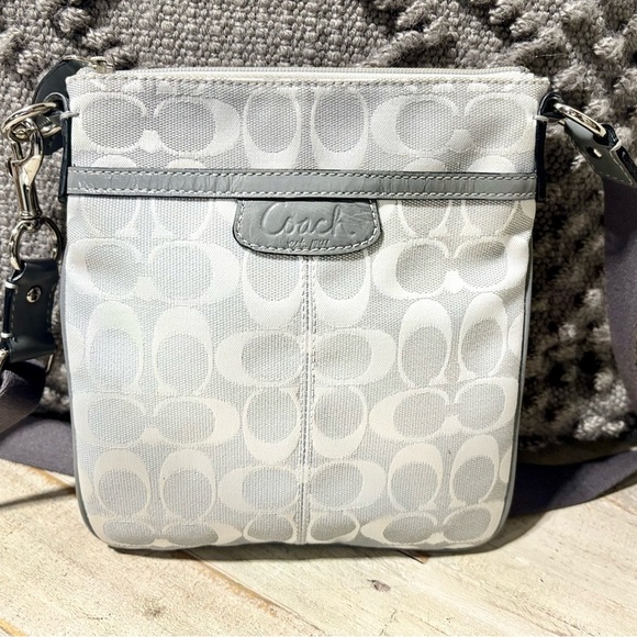 Coach Handbags - ❤️Coach Signature Pattern Crossbody Bag in Light Gray